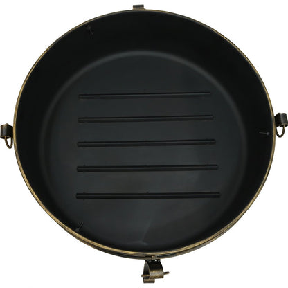 40" Black Steel Wood Burning Round Fire pit