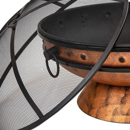 30" Copper Steel Wood Burning Round Fire pit