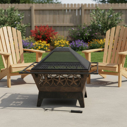 32" Bronze Steel Wood Burning Round Fire pit
