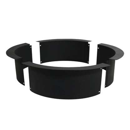 42" Black Steel Wood Burning Round Fire ring