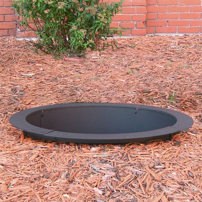42" Black Steel Wood Burning Round Fire ring
