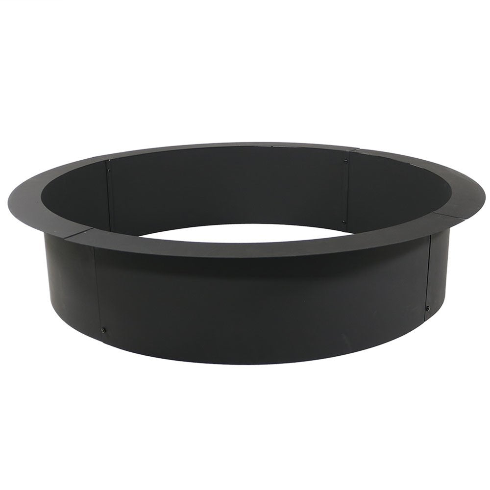42" Black Steel Wood Burning Round Fire ring