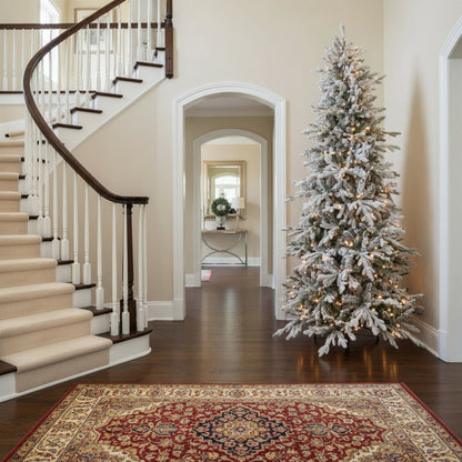 7' Slender Flocked Pine Christmas Tree