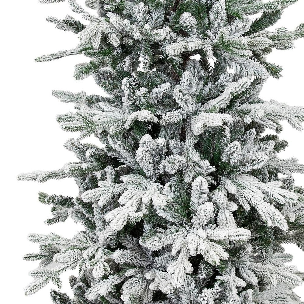 6' Slender Flocked Pine Christmas Tree