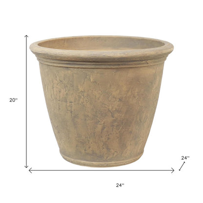 20" X 24" Beige Heavy Duty Plastic Round Pot Planter
