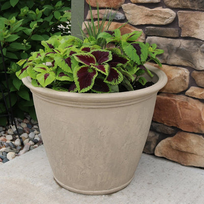 20" X 24" Beige Heavy Duty Plastic Round Pot Planter