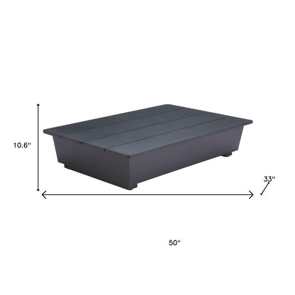 50" Black Aluminum Outdoor Coffee Table