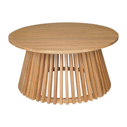 32" Natural Rounded Solid Wood Outdoor Coffee Table