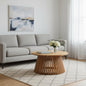 32" Natural Rounded Solid Wood Outdoor Coffee Table