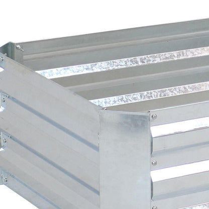 12" X 48" Silver Metal Rectangular Raised Garden Bed
