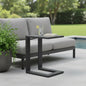 18" Black Aluminum Outdoor Side Table