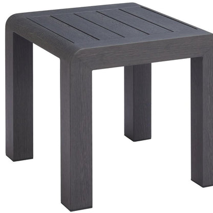 23" Black Aluminum Square Outdoor Side Table