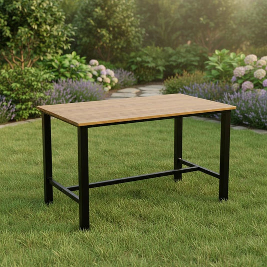 47" Brown Solid Wood Outdoor Dining Table