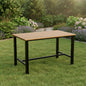 47" Brown Solid Wood Outdoor Dining Table
