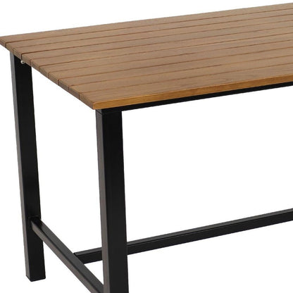 47" Brown Solid Wood Outdoor Dining Table