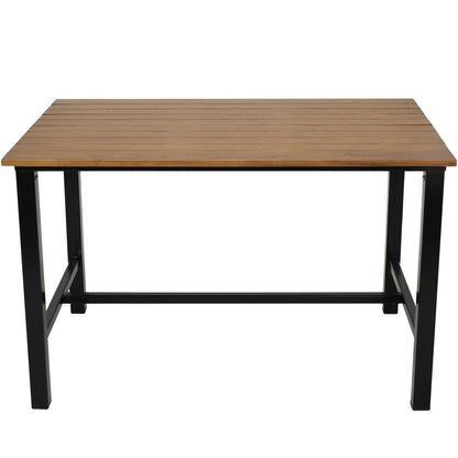 47" Brown Solid Wood Outdoor Dining Table
