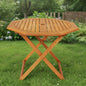 36" Brown Octagonal Solid Wood Folding Outdoor Dining Table with Umbrella Hole