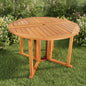 47" Brown Rounded Solid Wood Folding Outdoor Dining Table with Umbrella Hole