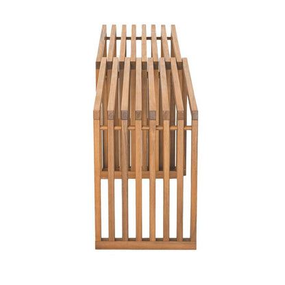 54" Natural Acacia Solid Wood Extendable Garden Patio Bench