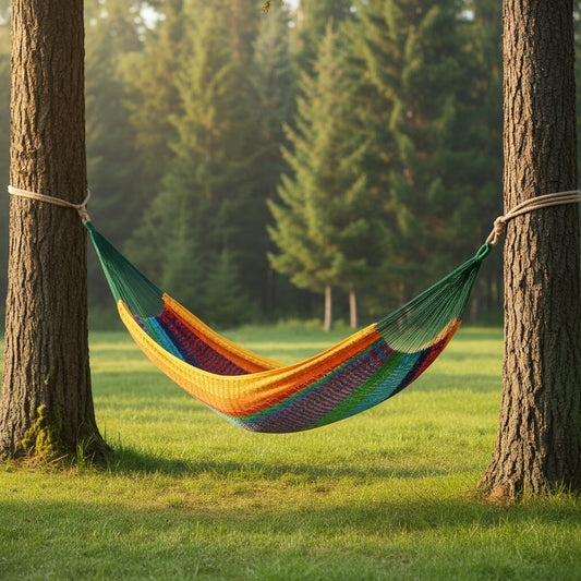 Green Red And Yellow Striped Double Hammock