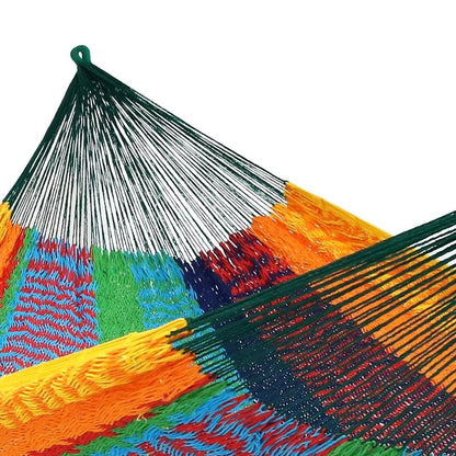 Green Red And Yellow Striped Double Hammock