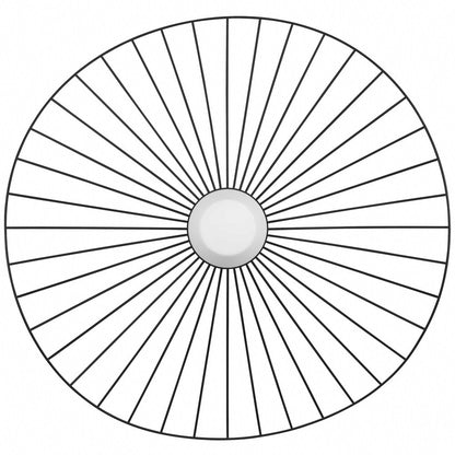 44" Black Aluminum Geometric Wavy LED Dimmable Outdoor Hanging Light