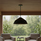 22" Black Aluminum Geometric LED Dimmable Outdoor Pendent Hanging Light