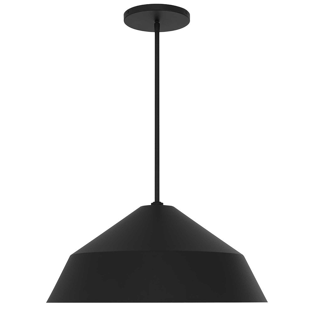 22" Black Aluminum Geometric LED Dimmable Outdoor Pendent Hanging Light