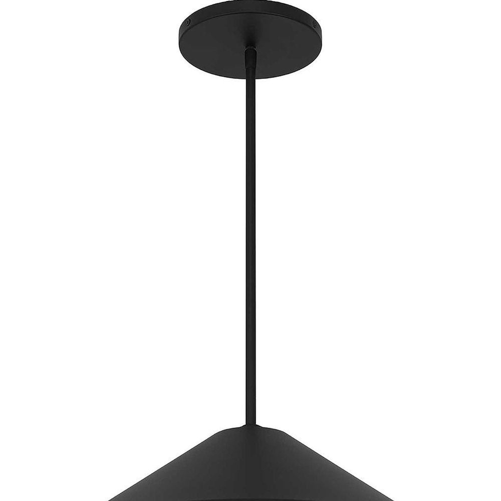 22" Black Aluminum Geometric LED Dimmable Outdoor Pendent Hanging Light