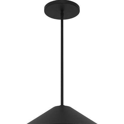 22" Black Aluminum Geometric LED Dimmable Outdoor Pendent Hanging Light