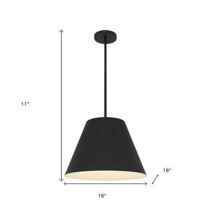 16" Black Aluminum Cone LED Dimmable Outdoor Pendent Hanging Light