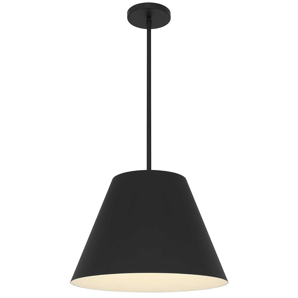 16" Black Aluminum Cone LED Dimmable Outdoor Pendent Hanging Light