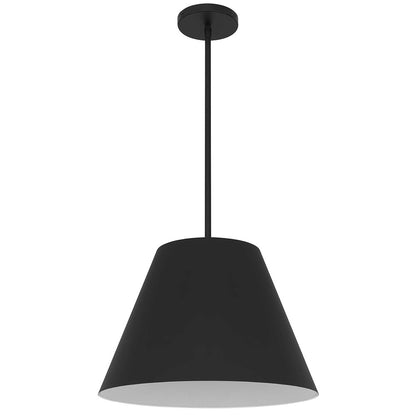 16" Black Aluminum Cone LED Dimmable Outdoor Pendent Hanging Light