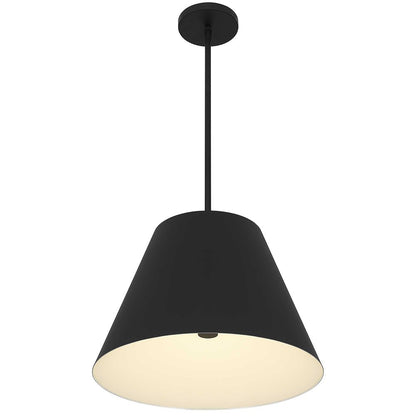 16" Black Aluminum Cone LED Dimmable Outdoor Pendent Hanging Light
