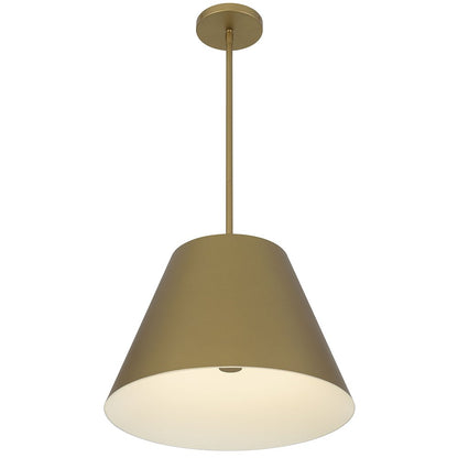 16" Antique Gold Aluminum Cone LED Dimmable Outdoor Pendent Hanging Light