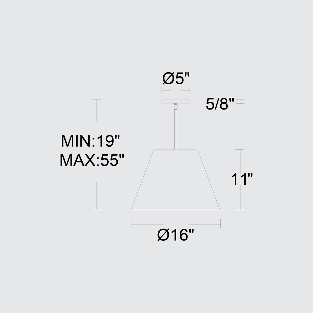 16" Antique Gold Aluminum Cone LED Dimmable Outdoor Pendent Hanging Light