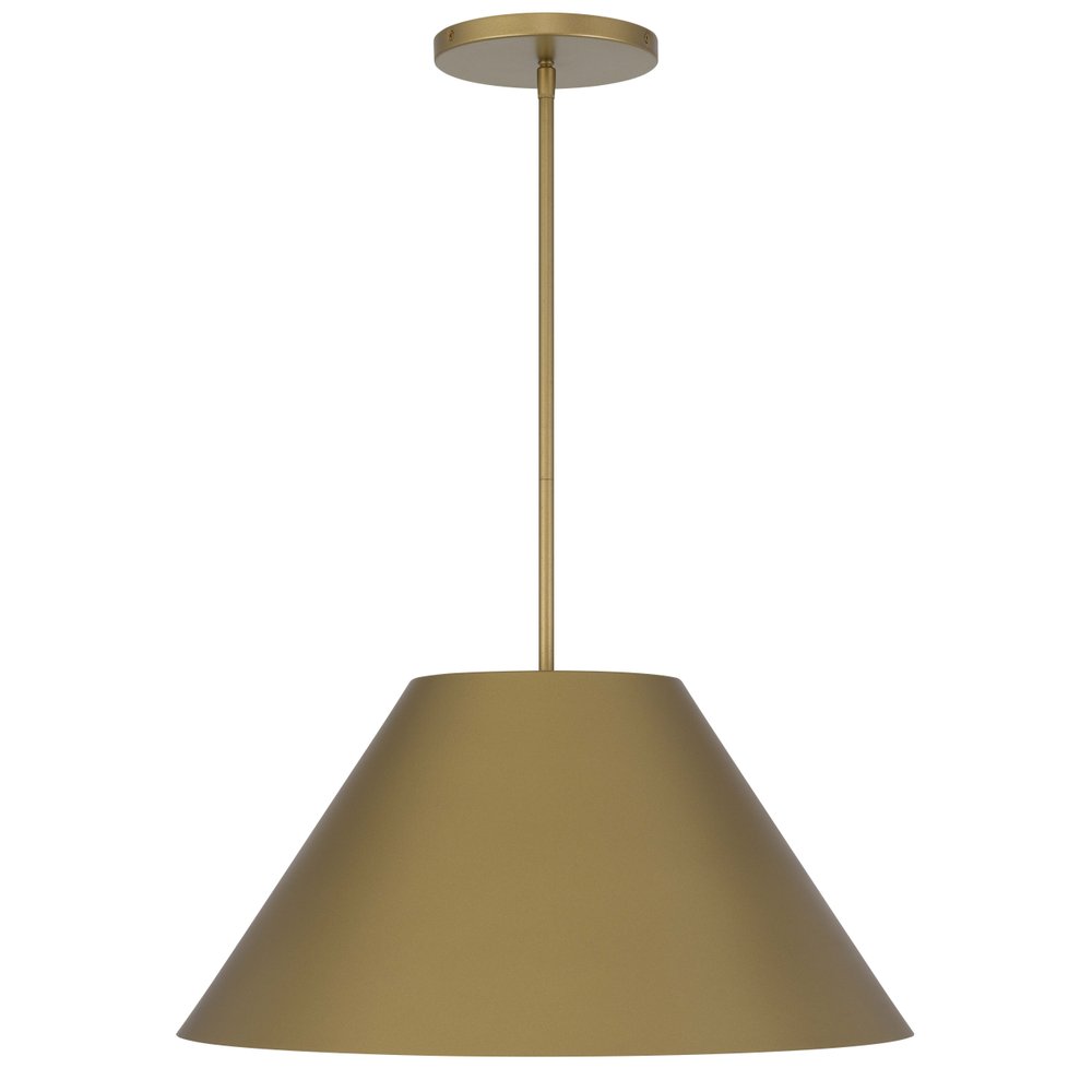 22" Antiqued Brass Aluminum Cone LED Dimmable Outdoor Pendent Hanging Light