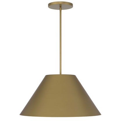 22" Antiqued Brass Aluminum Cone LED Dimmable Outdoor Pendent Hanging Light