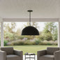 24" Black Aluminum Dome LED Dimmable Outdoor Pendent Hanging Light