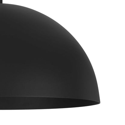 24" Black Aluminum Dome LED Dimmable Outdoor Pendent Hanging Light