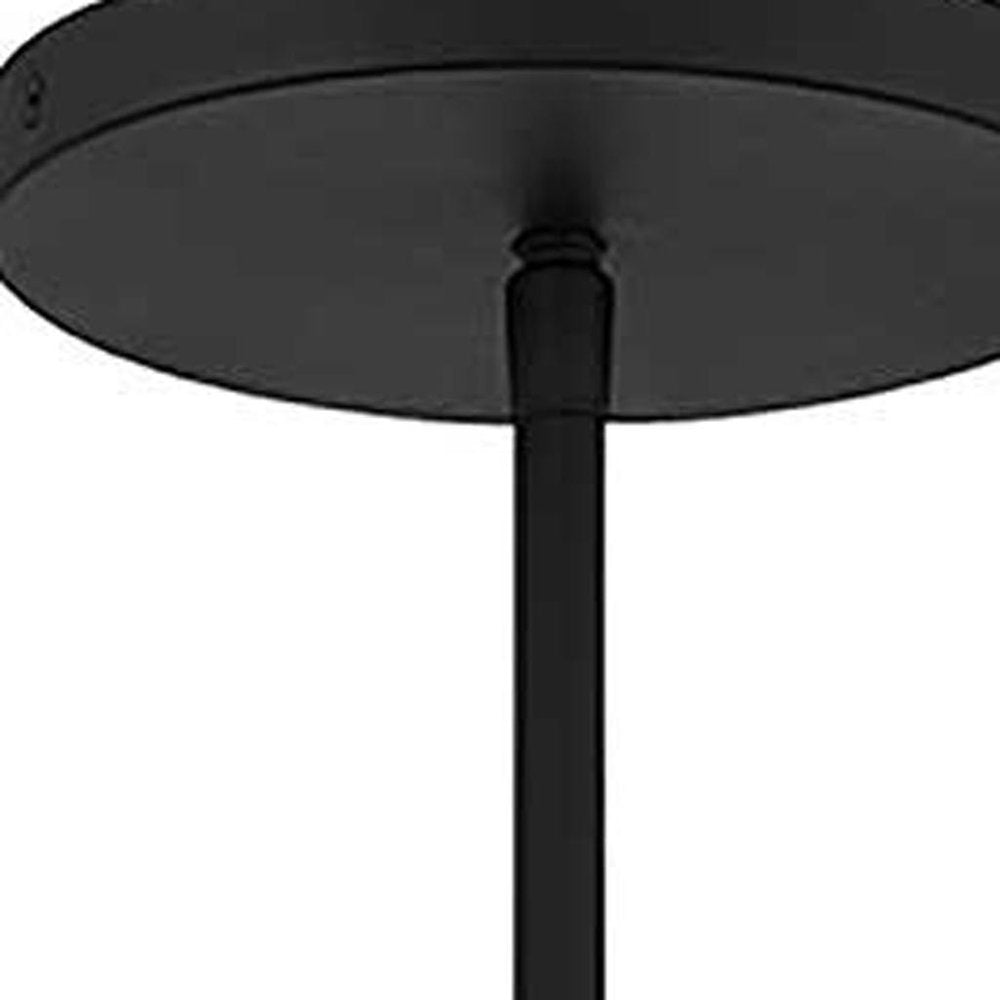 Natural And Black Rattan And Metal LED Dimmable Barrel Outdoor Hanging Pendent Light