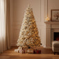 7.5' White Pre Lit Full Flocked Spruce Christmas Tree