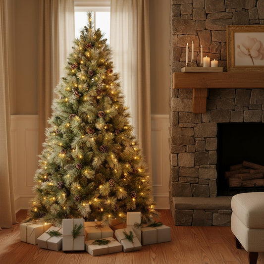 7' Pre Lit Full Fir Christmas Tree