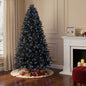7' Black Pre Lit Full Spruce Christmas Tree
