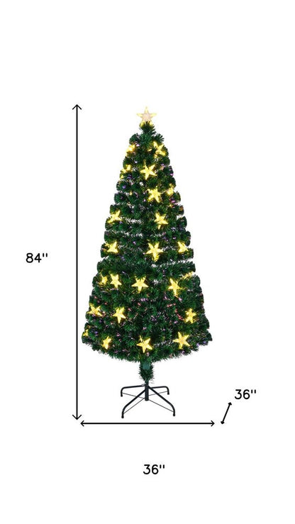 7' Pre Lit Full Spruce Christmas Tree With Decorations