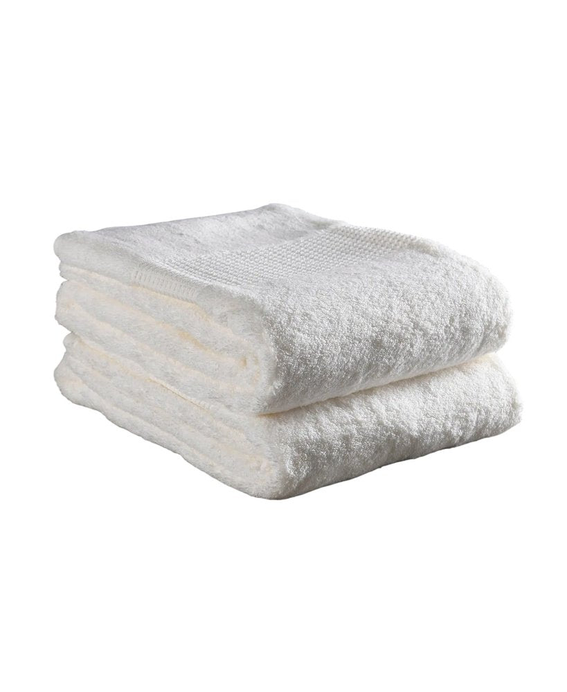 Set of Six White Cotton Quick Dry Terry Cloth Towels