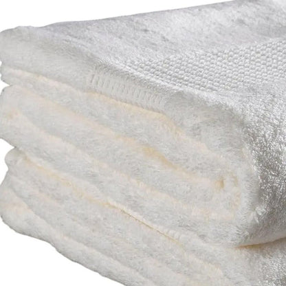 Set of Six White Cotton Quick Dry Terry Cloth Towels