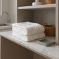 Set of Six White Cotton Quick Dry Terry Cloth Towels