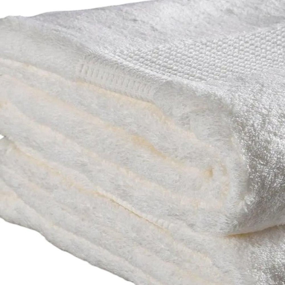 Set of Six White Cotton Quick Dry Terry Cloth Towels