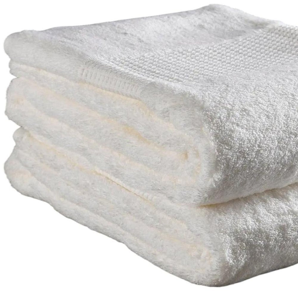 Set of Six White Cotton Quick Dry Terry Cloth Towels